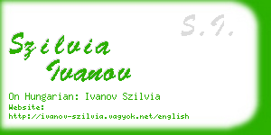 szilvia ivanov business card